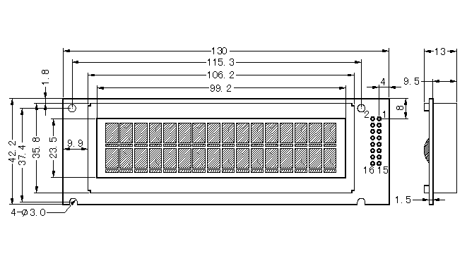 SMC1602B׼ַҺʾģ(LCM)ʾͼƬ