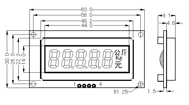 SMS0501C段式液晶模块(LCM)的示意图片