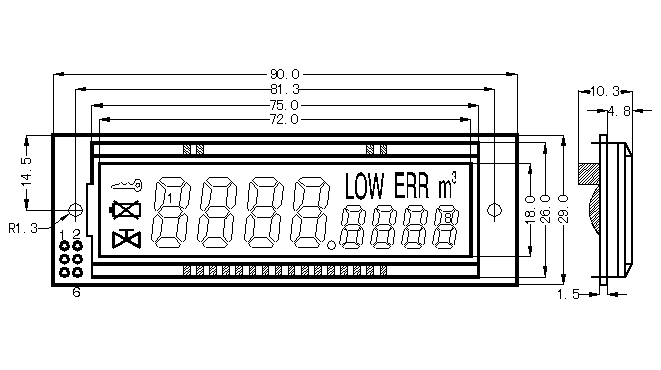 SMS0805段式液晶模块(LCM)的示意图片
