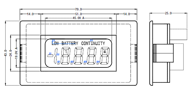 SMS4501标准段式液晶模块(LCM)的示意图片